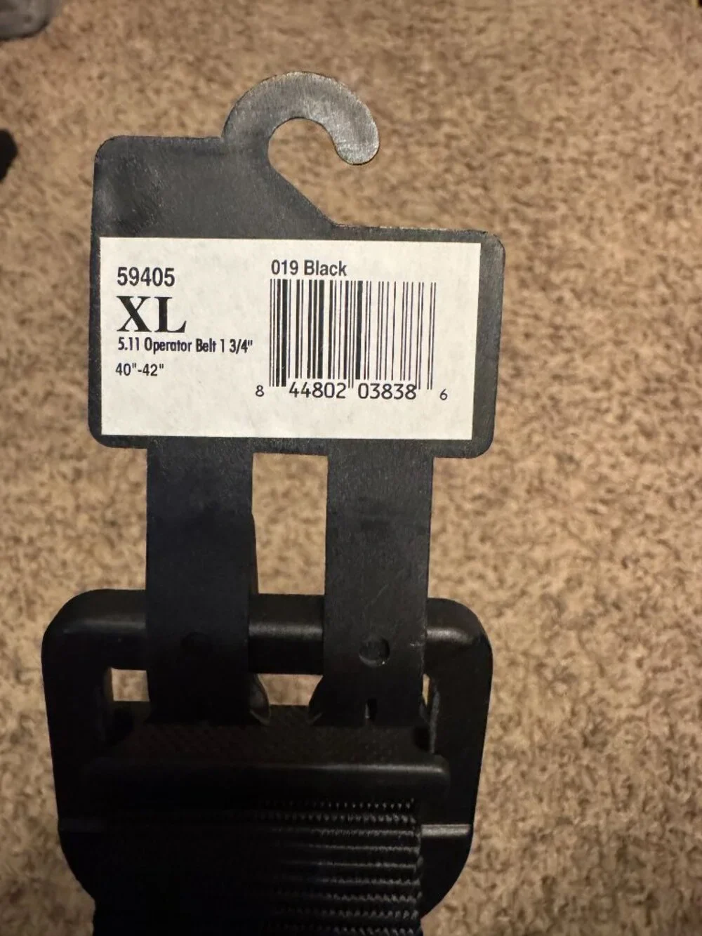 Authentic 5.11 Tactical heavy-duty belt in Black, size XL (40–42).